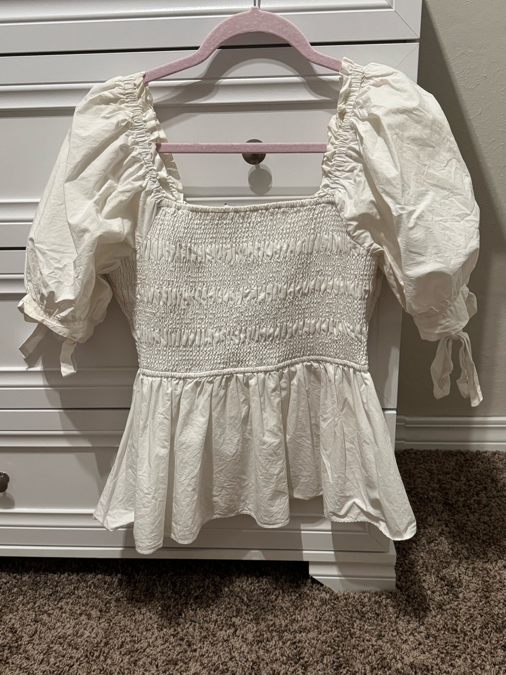 English Factory Size Small White Top!